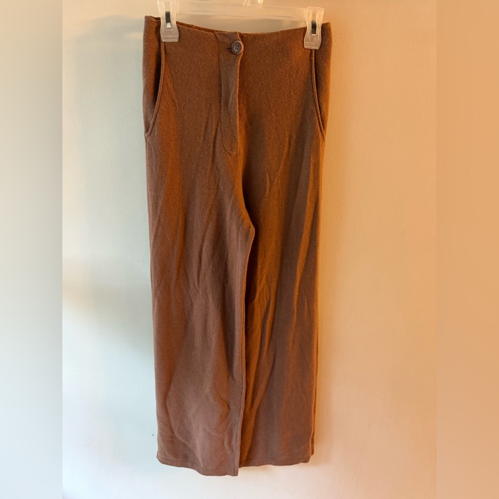 NakedCashmere Rich Tan Knitwear Wide Leg Trousers